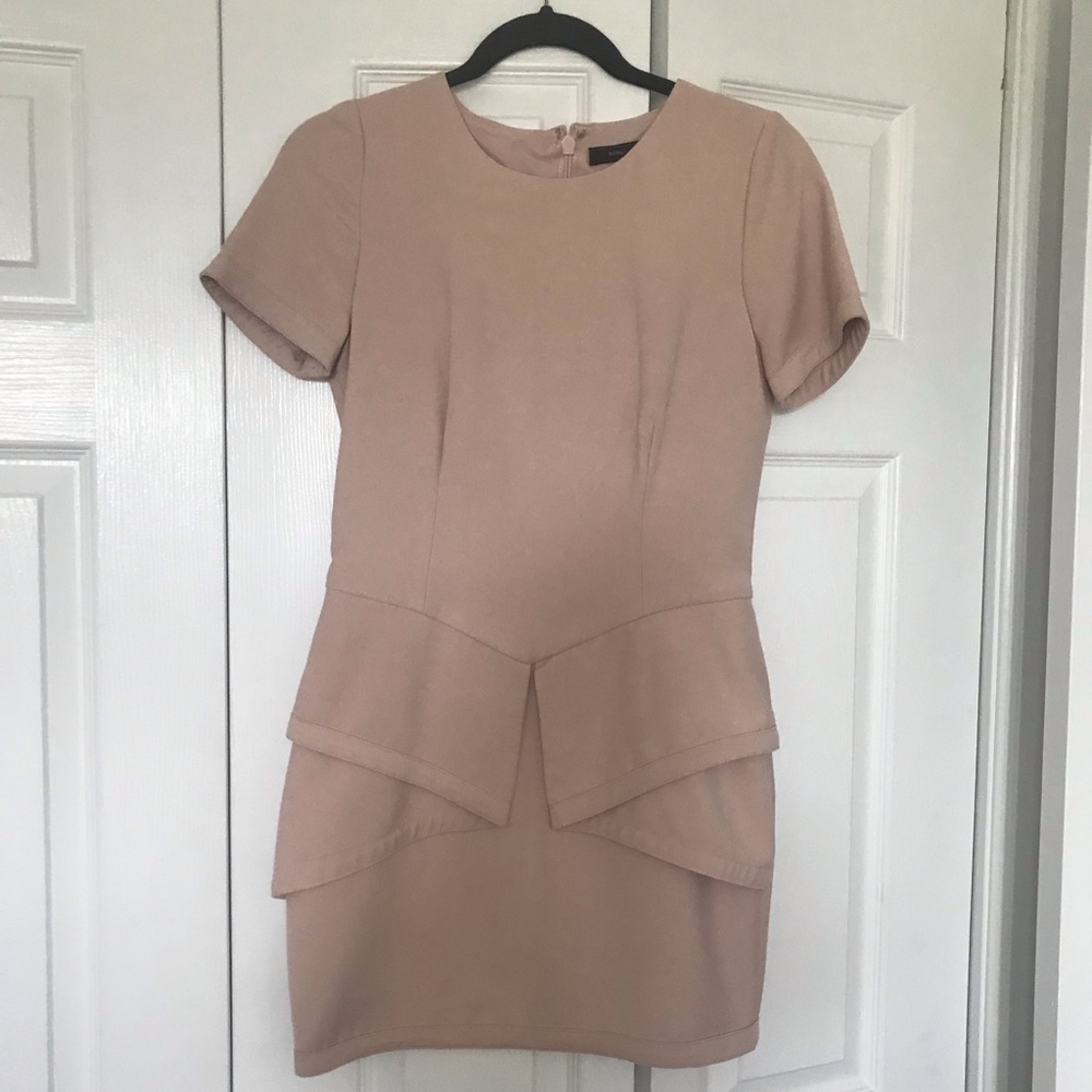 BCBG Maxazria Blush Peplum Dress